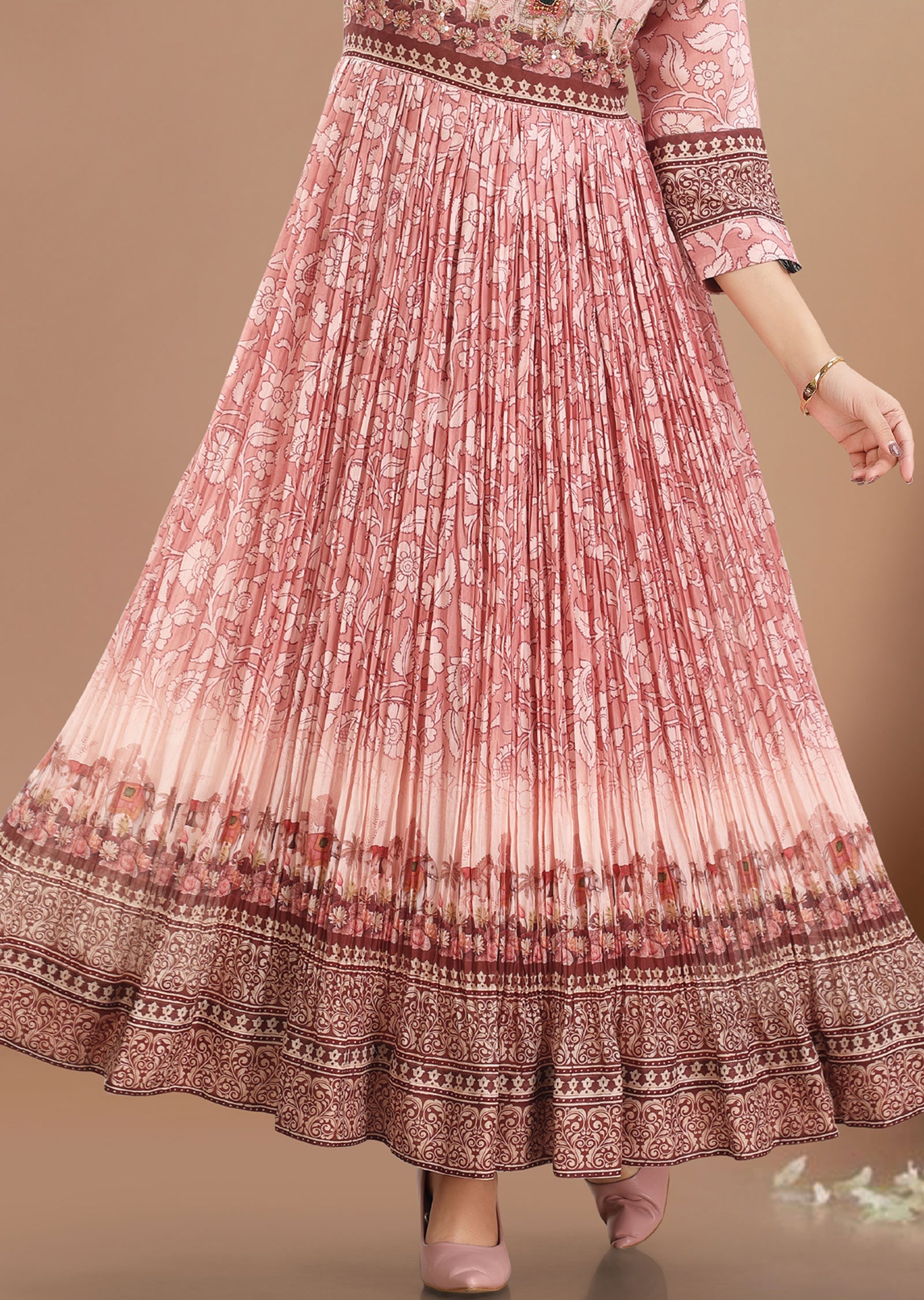 Onion Pink Soft Silk Full Length