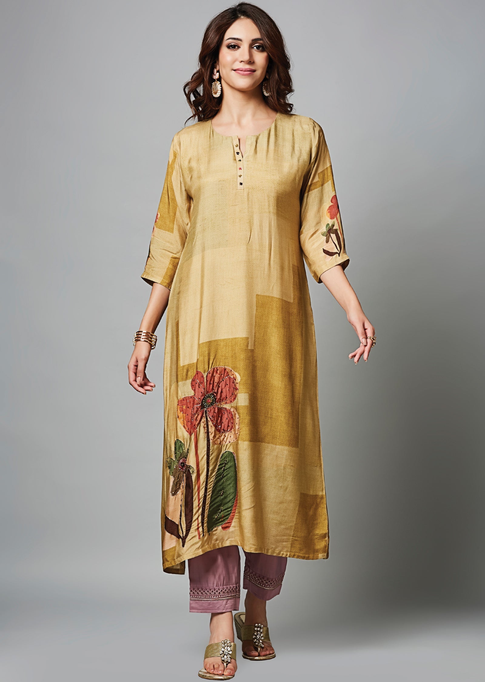 Light Brown Dola Silk Straight Cut