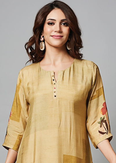Light Brown Dola Silk Straight Cut