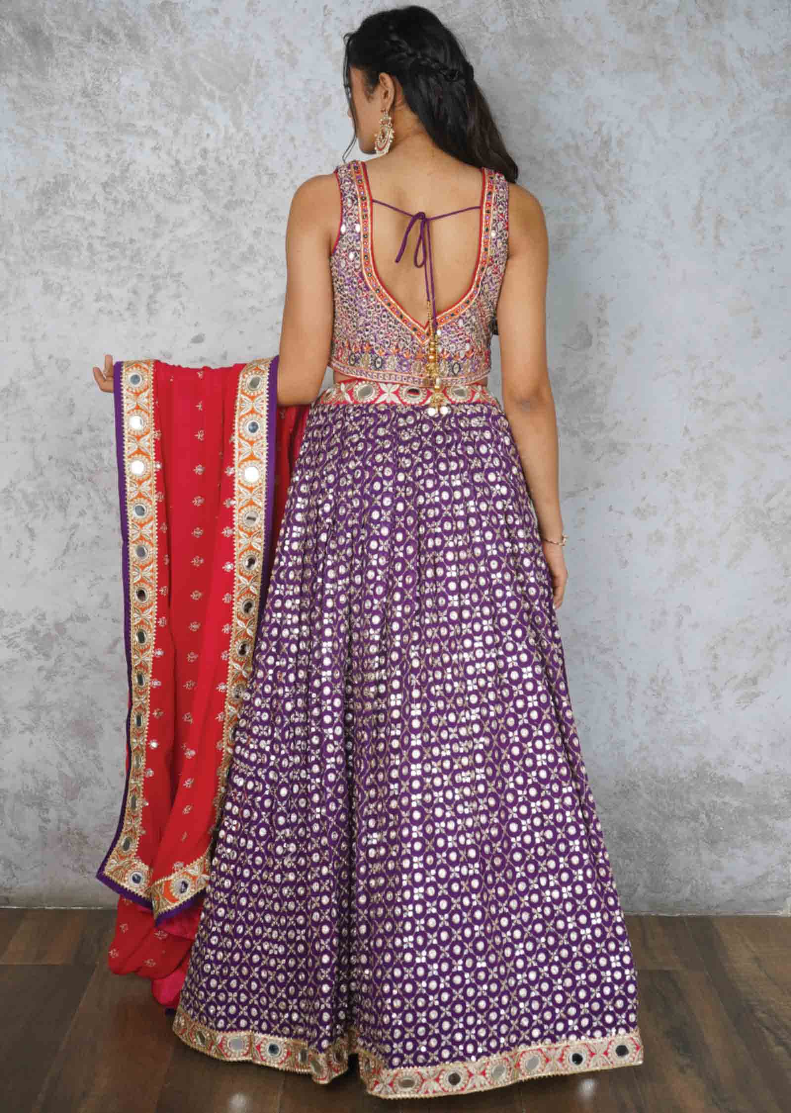 Purple Silk Lehengas