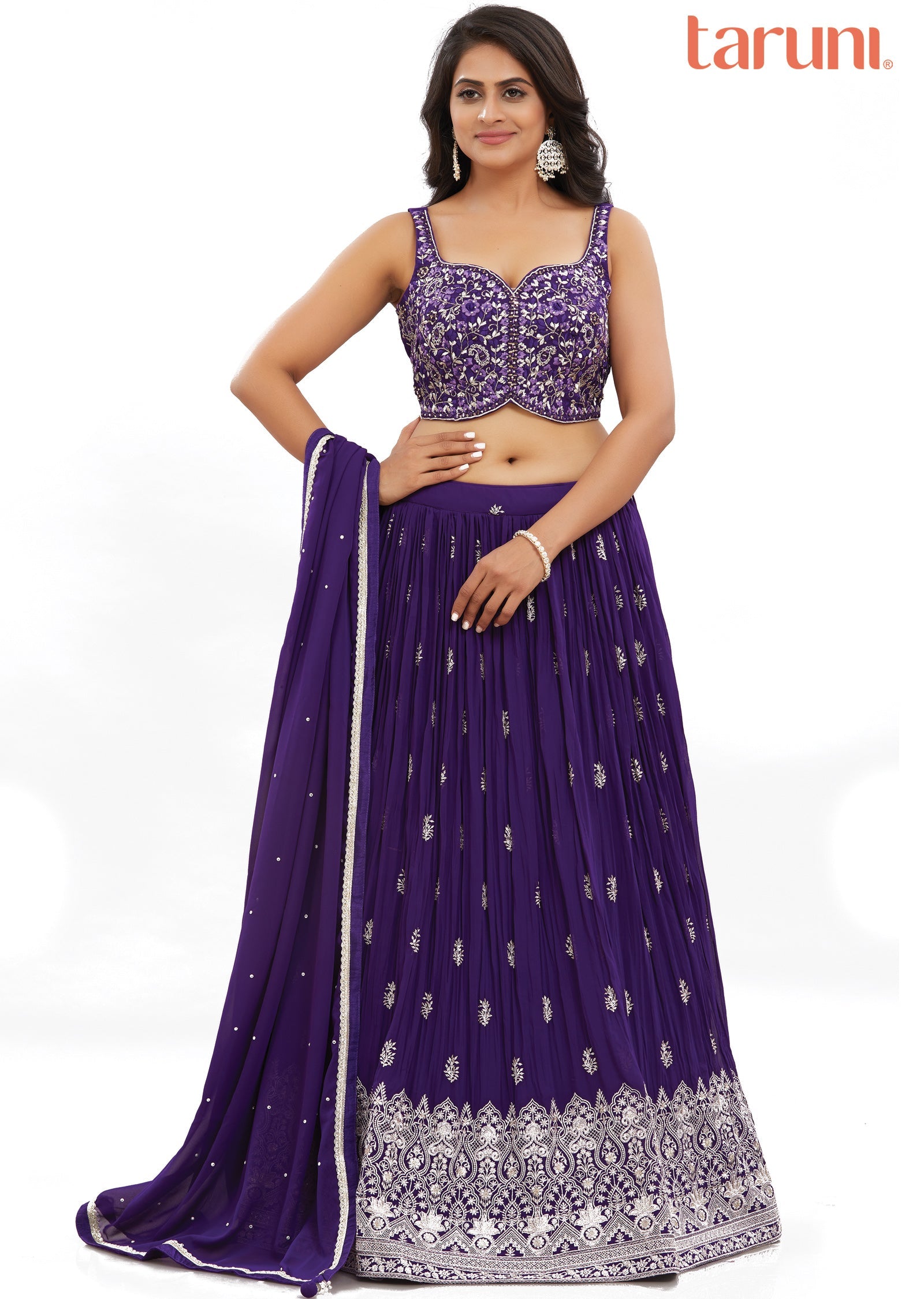 Purple Georgette Lehenga Set