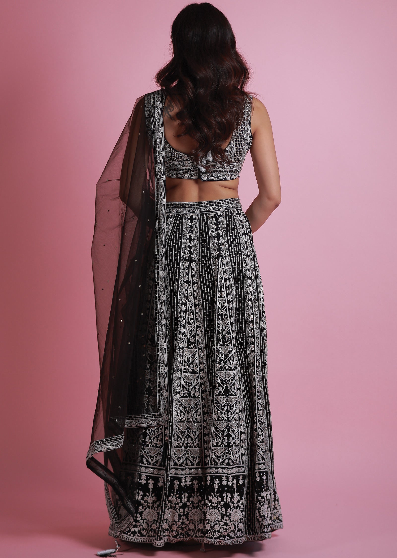 Black Georgette Lehenga Set