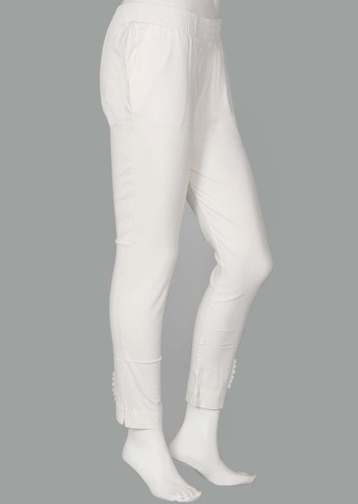 White Crush Cotton Straight Pants