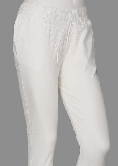 White Crush Cotton Straight Pants