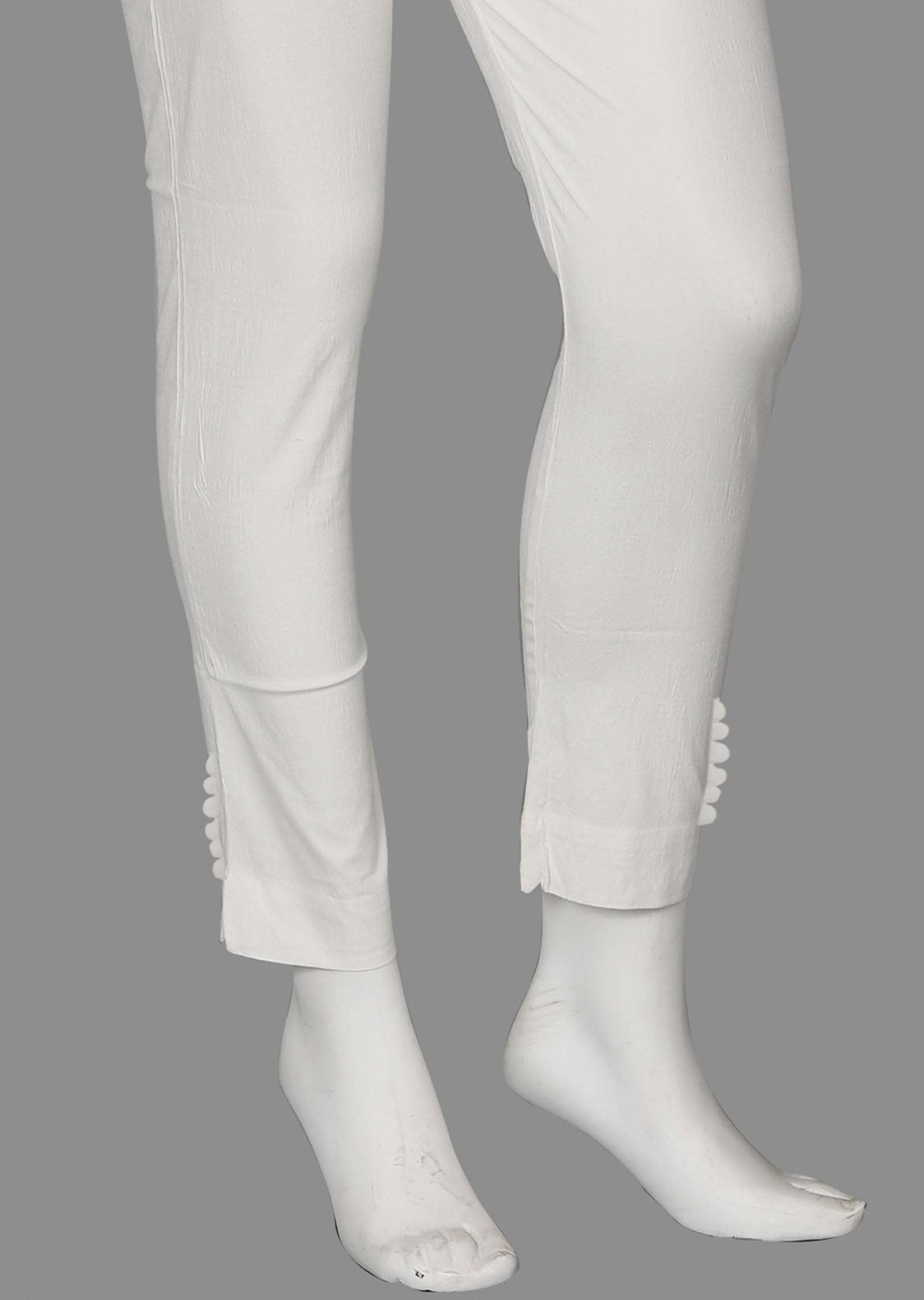 White Potli button Pants