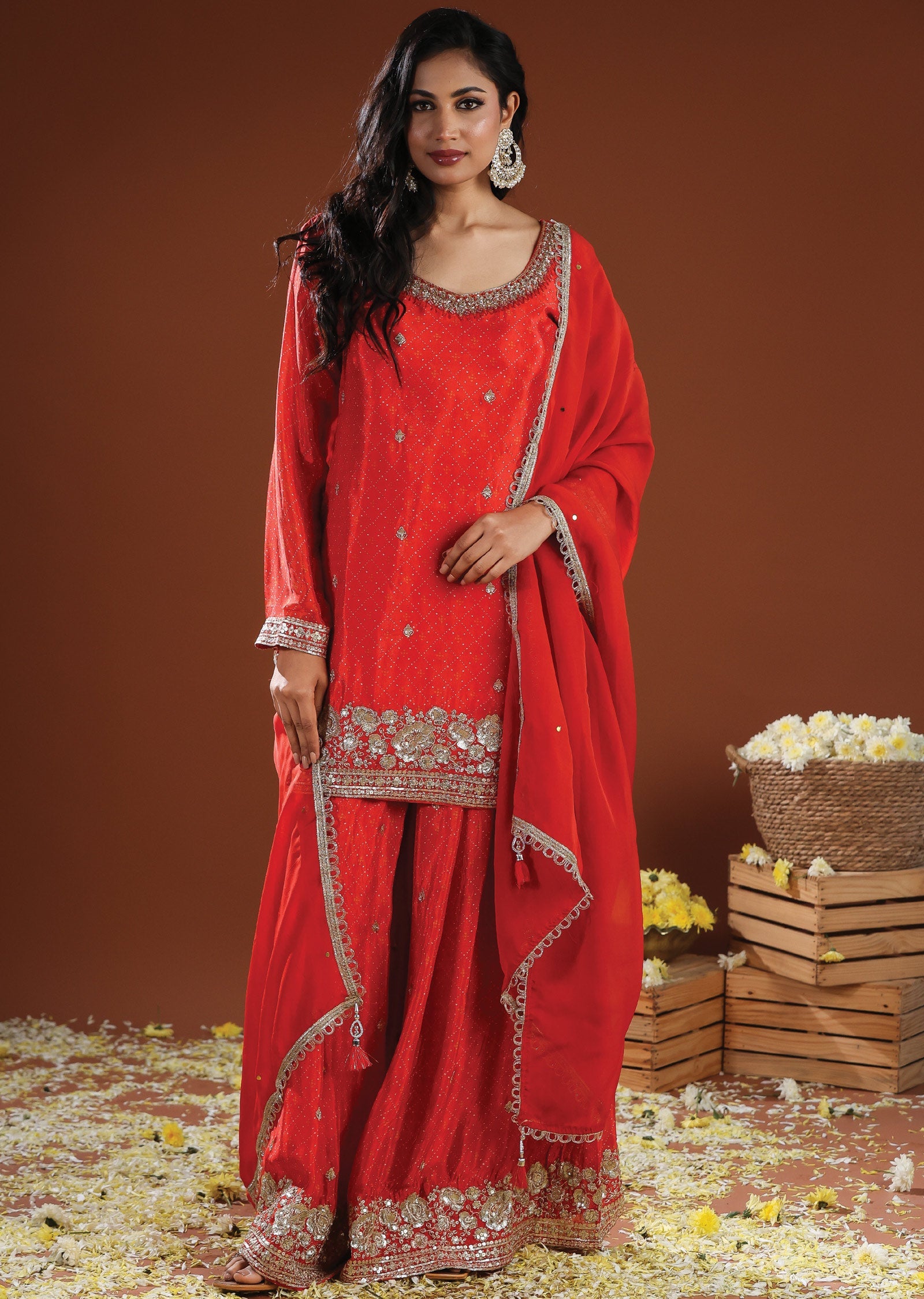 Rust Chinnon Straight Cut Suit