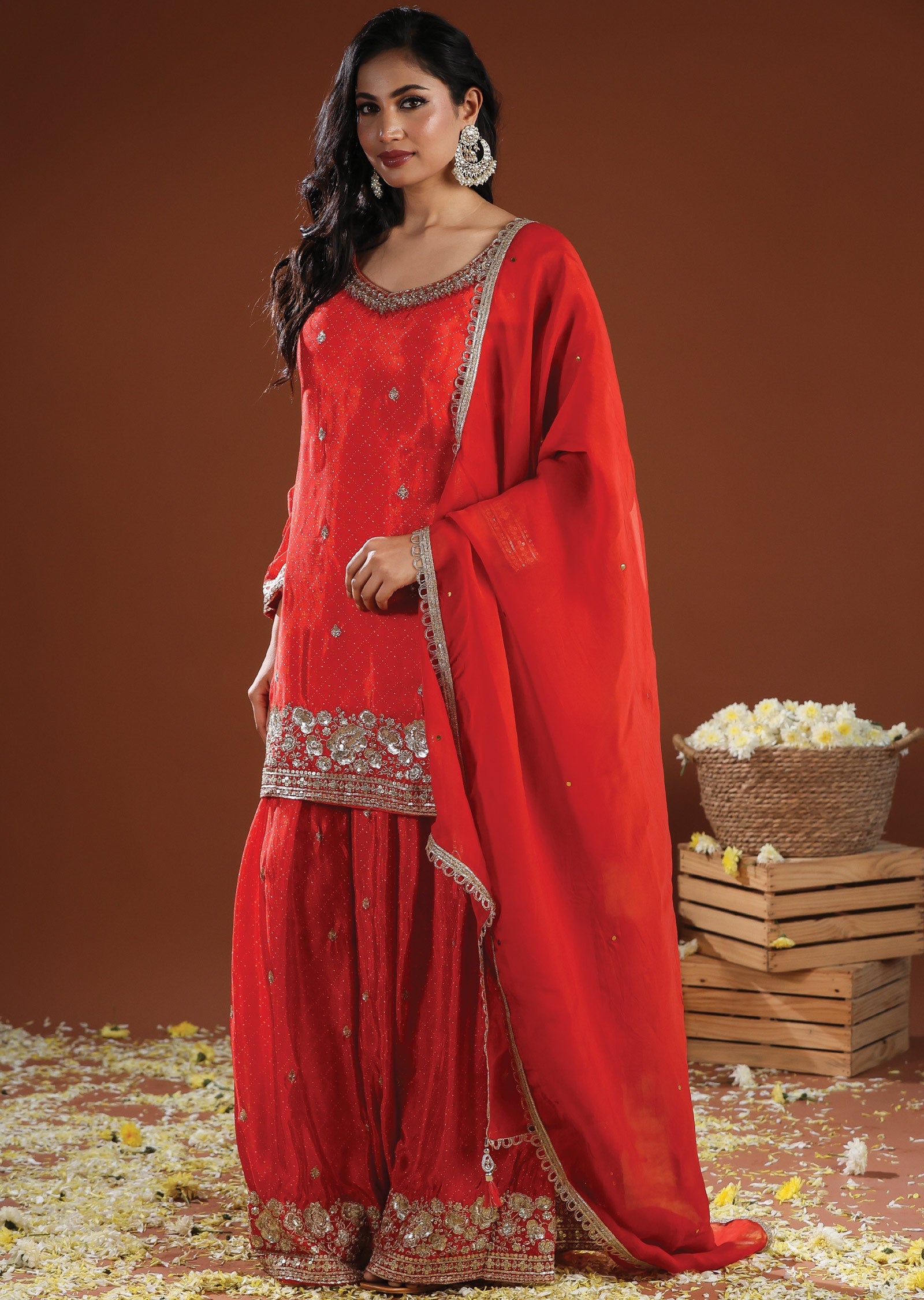 Rust Chinnon Straight Cut Suit