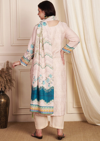 Dark Beige Linen Cotton Straight Cut Suit