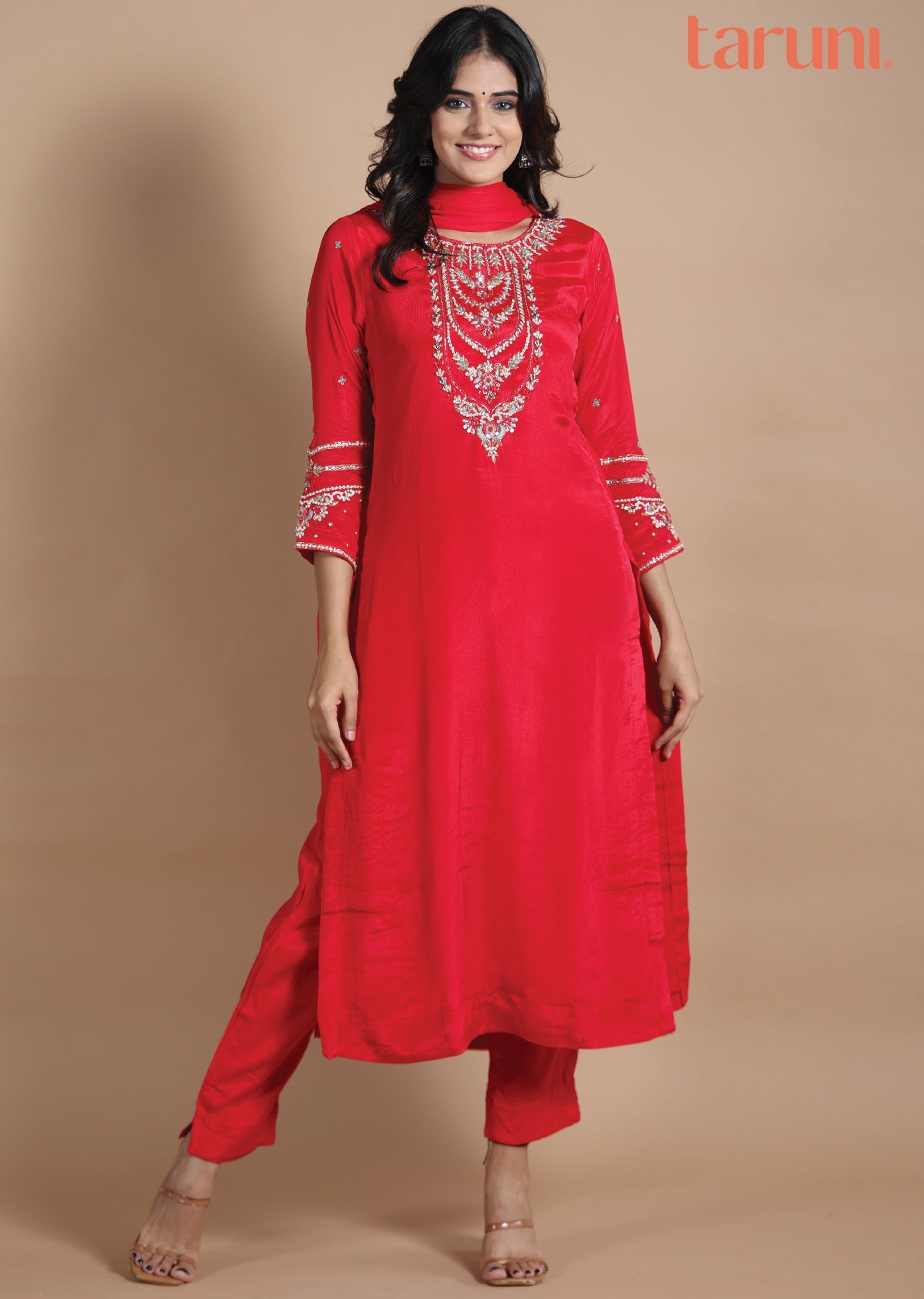 Rani Pink Chinnon Straight cut suits