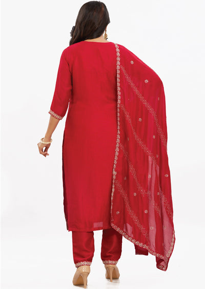 Maroon Silk Kurti with Zari & Sequence Work