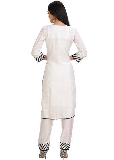 White Soft Silk Straight Cut Suit