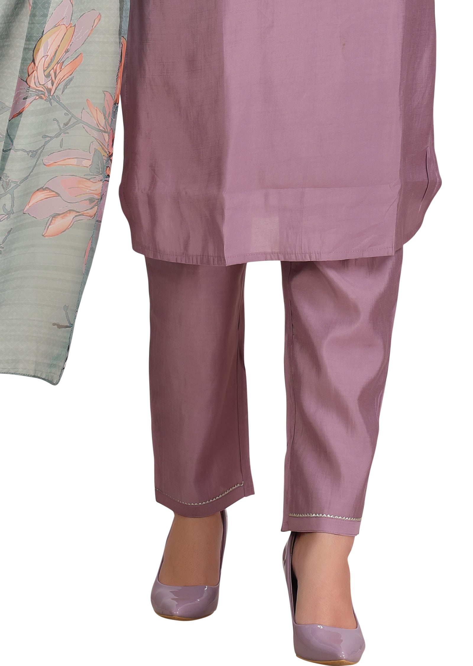 Lavender Soft Silk Straight Cut Suit