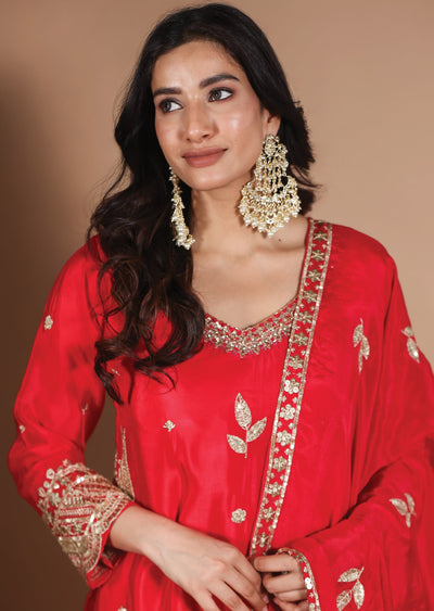 Rani Pink Chinnon Straight Cut suit