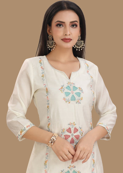 Cream Russian Silk Straight Cut Suit