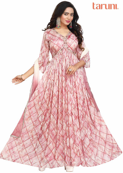 Pink Chinnon Anarkali