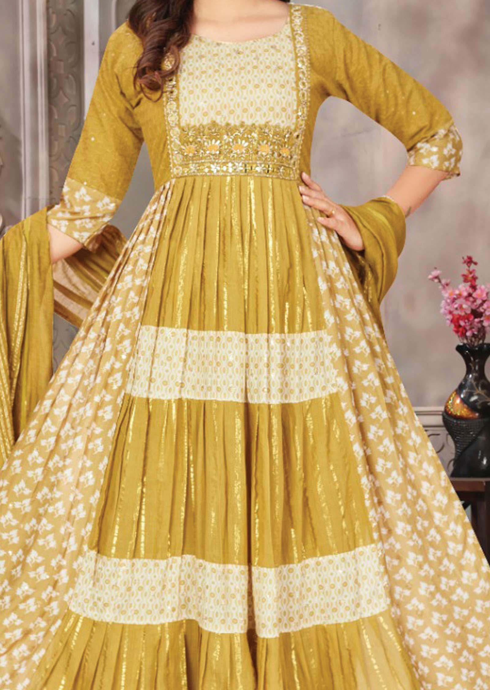 Yellow Muslin Nayara Cut