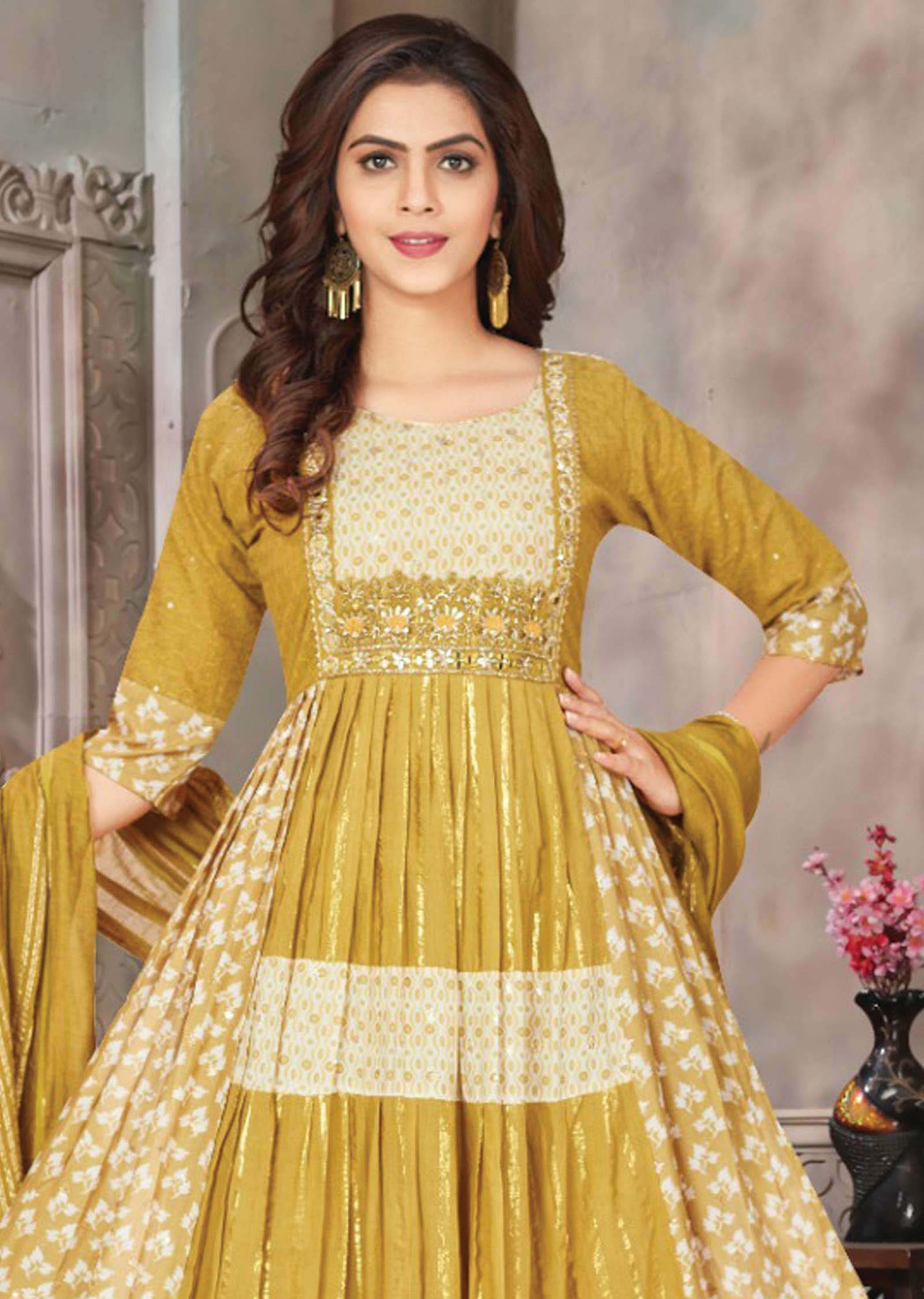 Yellow Muslin Nayara Cut