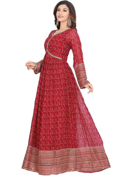 Magenta Georgette Zardosi & Embroidered Anarkali