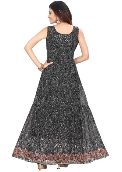 Black Georgette Zardosi & Embroidered Anarkali