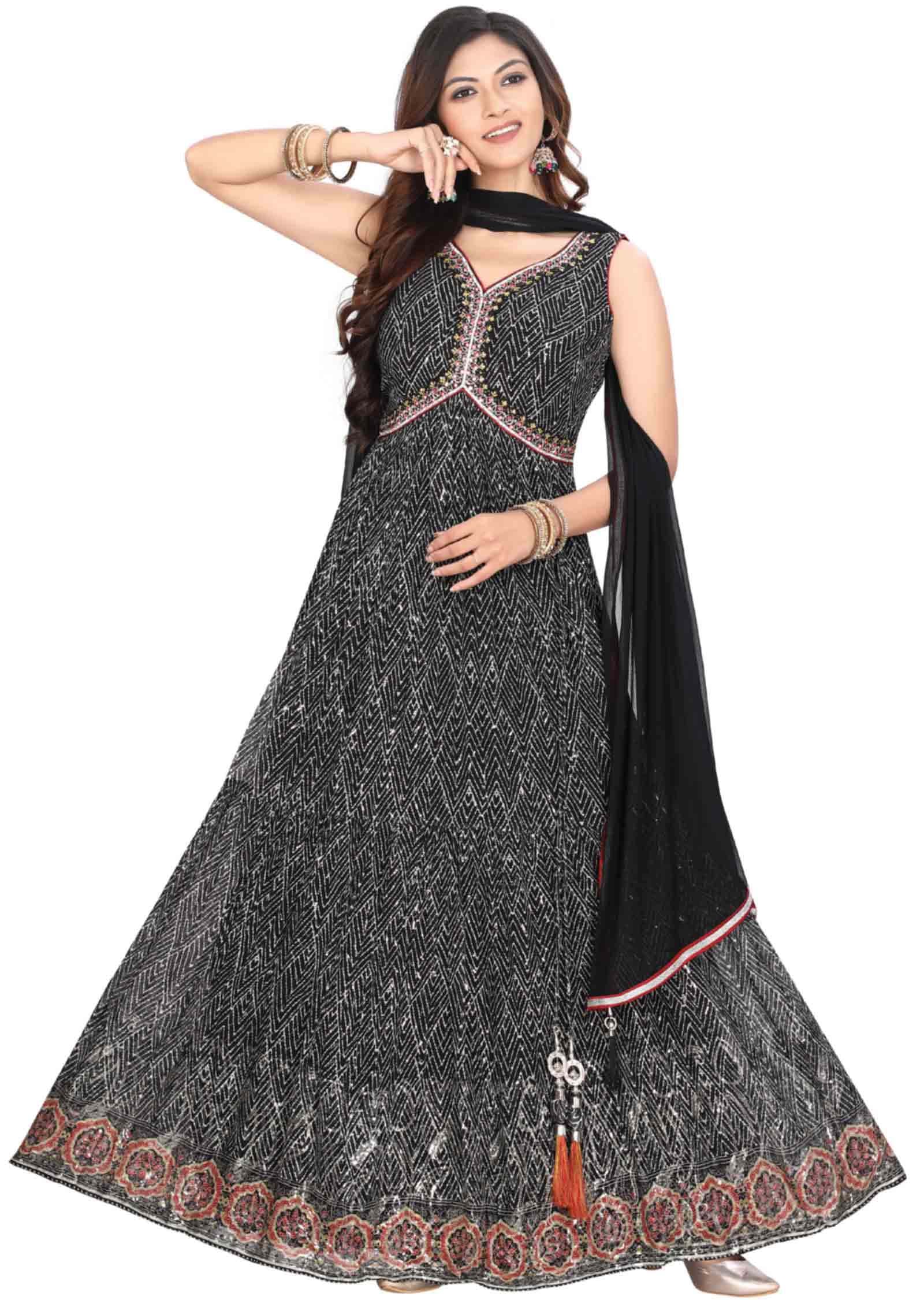 Black Georgette Anarkali