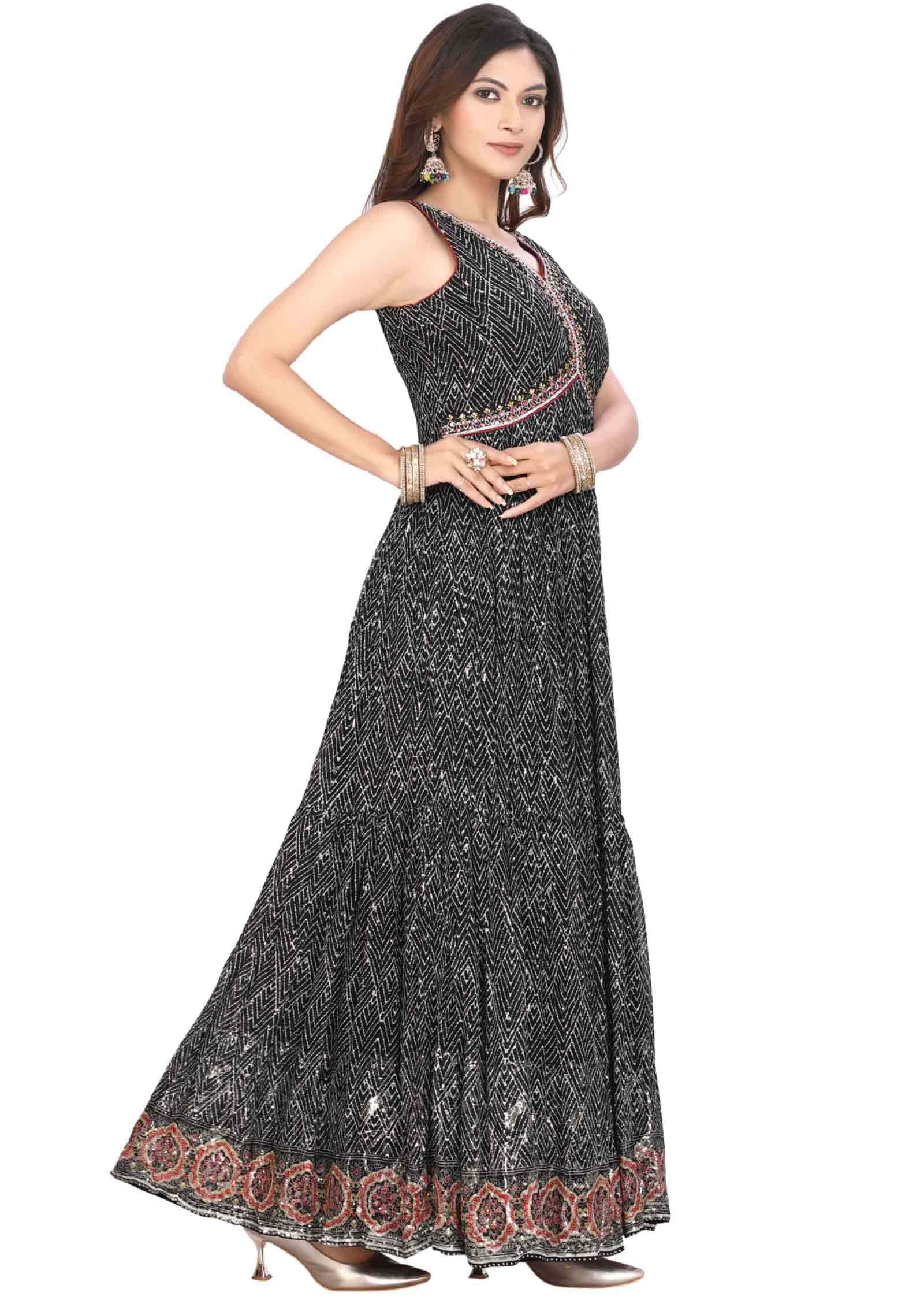 Black Georgette Anarkali