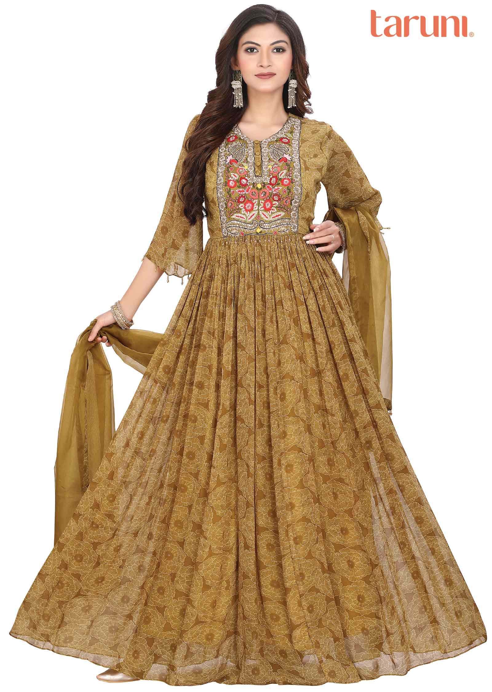 Yellow Georgette Anarkali