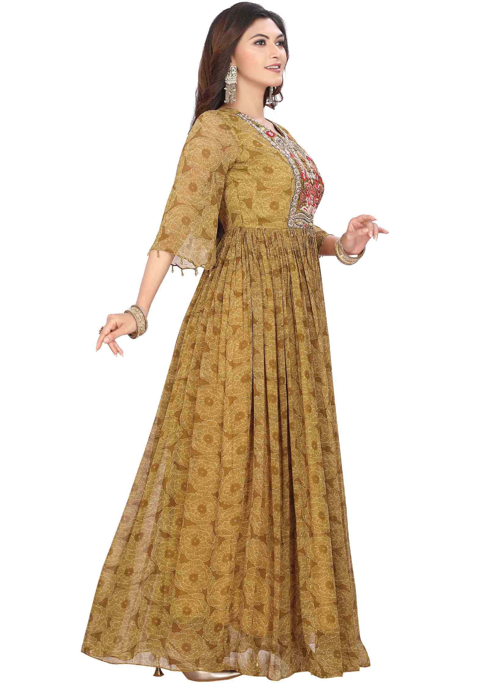 Yellow Georgette Anarkali