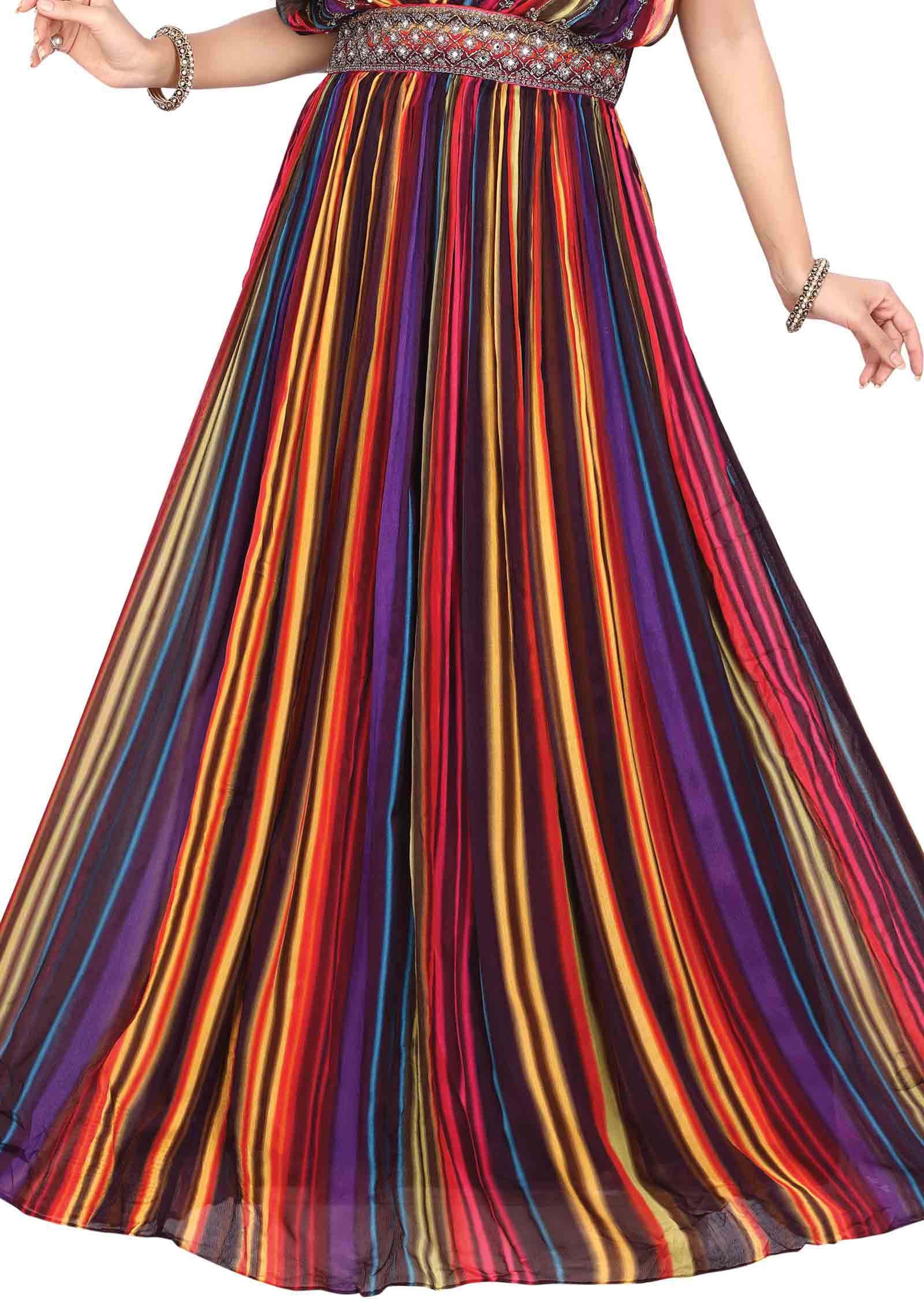 Multo color Chinnon Mirror work Gown