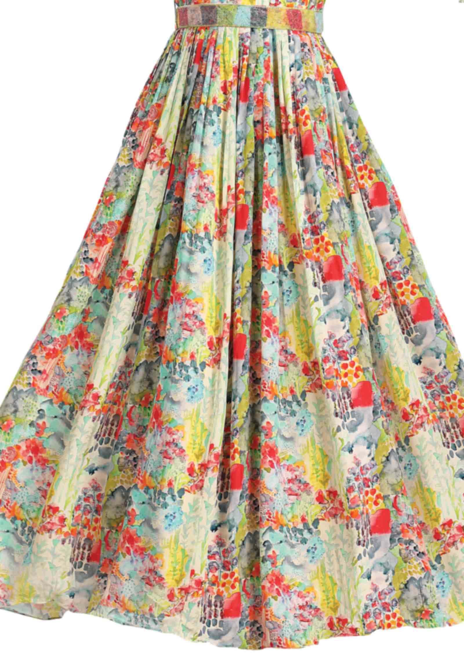 Multi Color Crepe Printed Gown