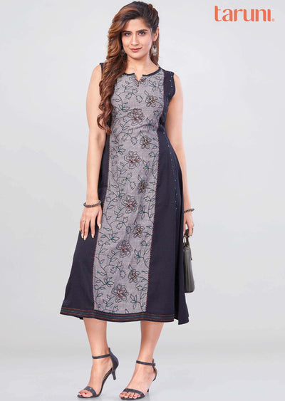 Black Reyon Kurti A-line