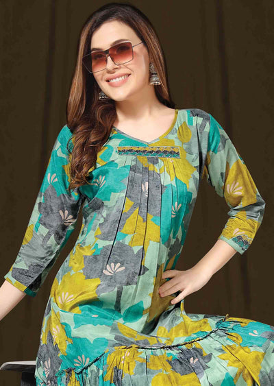 Multi Muslin Frock Style Kurti