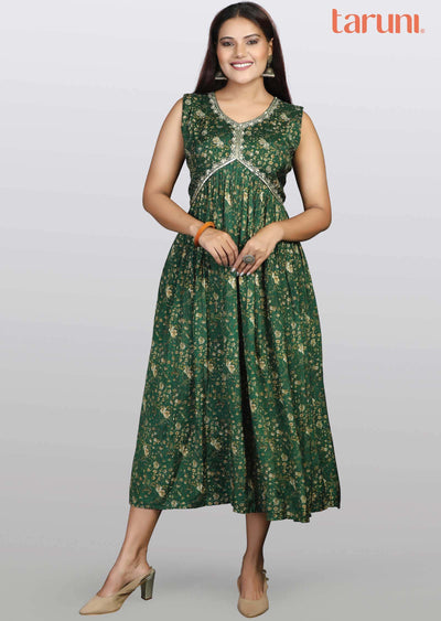 Green Modal Kurti Frock Style