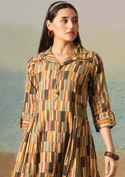 Multi color Cotton Printed Frock Style Kurti