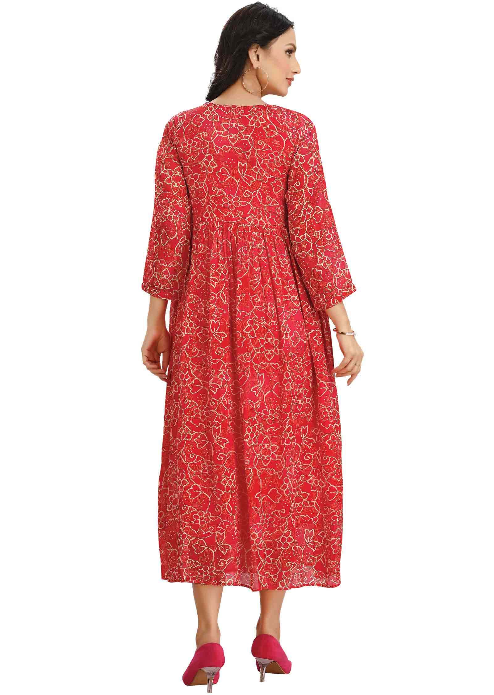 Pink Chinnon Alia cut Frock Style Kurti