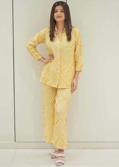 Yellow Muslin Printed Co-Ord Set