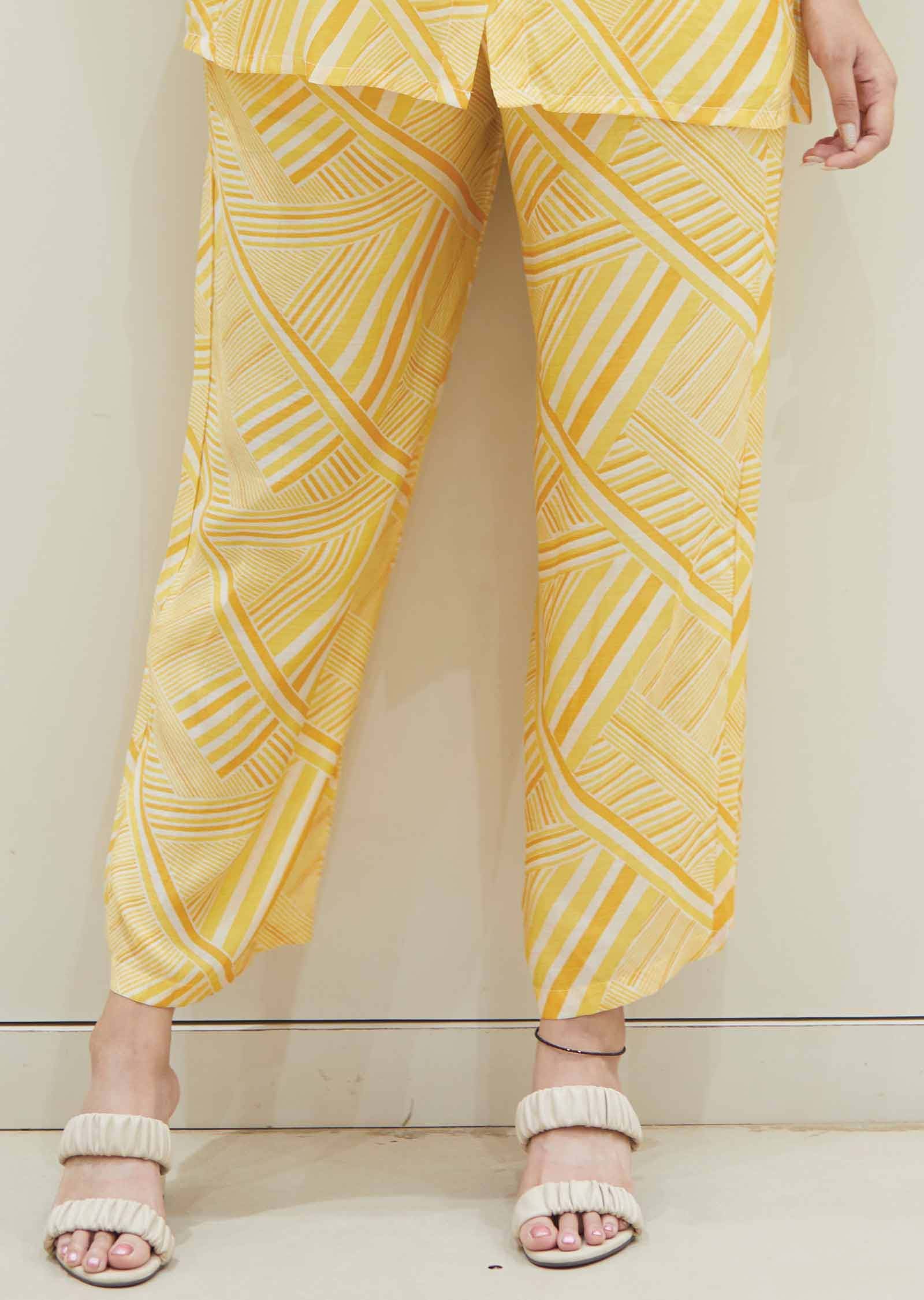 Yellow Muslin Printed Co-Ord Set