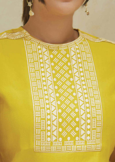 Mustard Soft Silk Resham Work Co-Ord Set