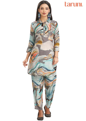 Multi color Muslin Printed Co-Ord Set