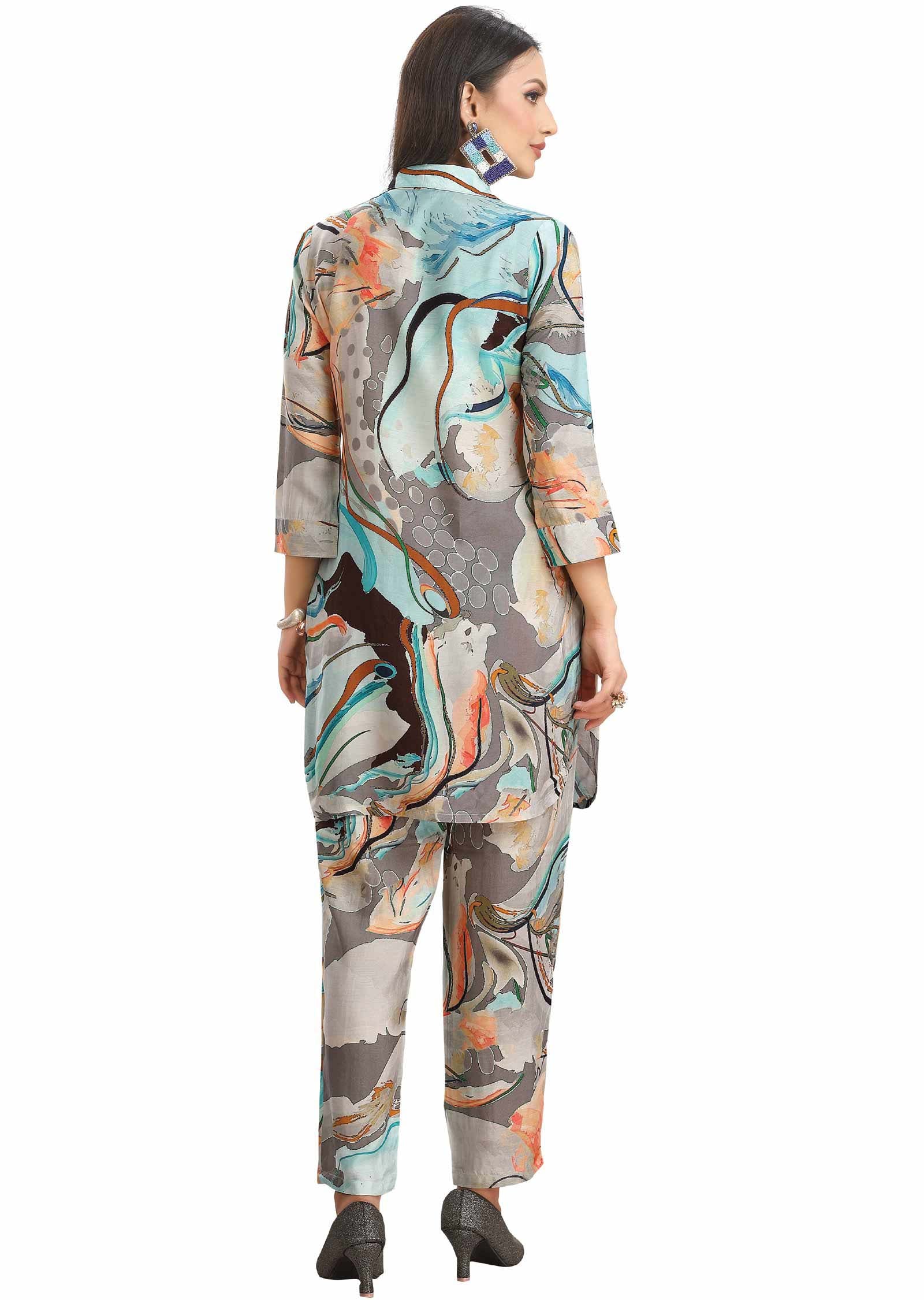 Multi Color Muslin Co-Ord Set