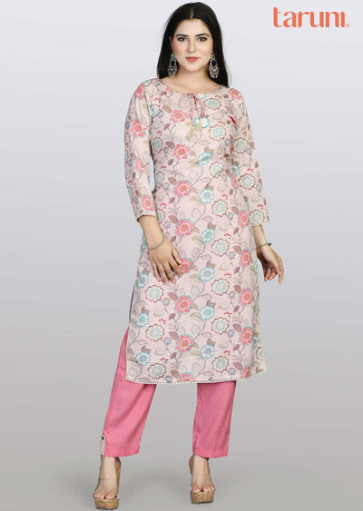 Pink Cotton Kurti Sets