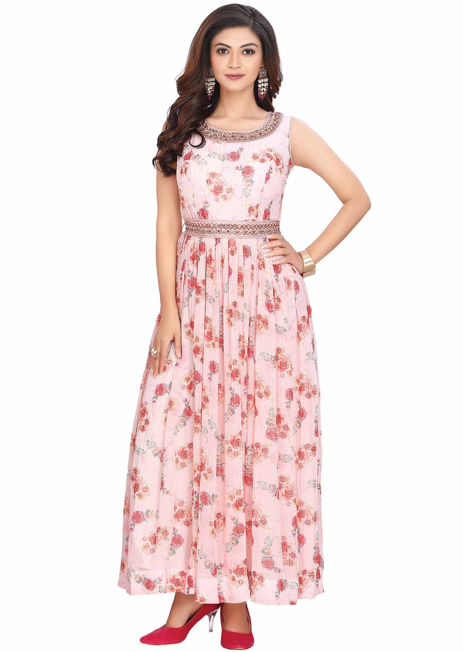 Pink Georgette Kurti