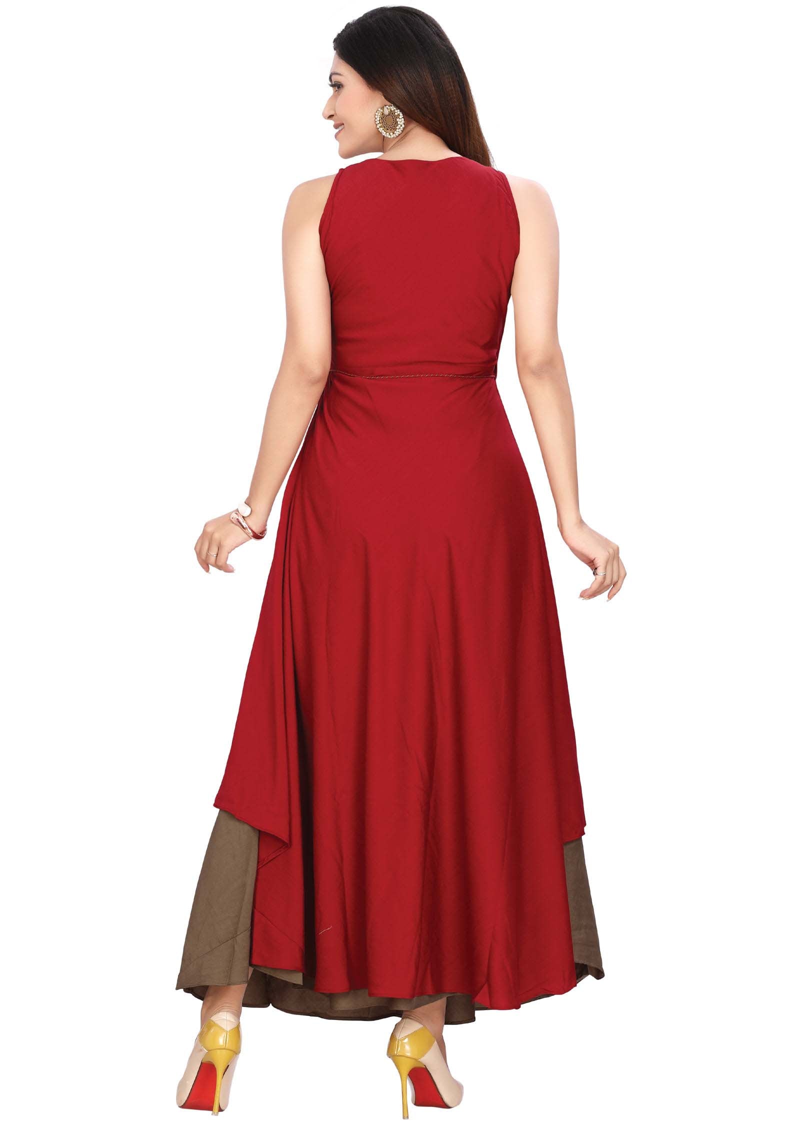 Maroon Silk Kurti