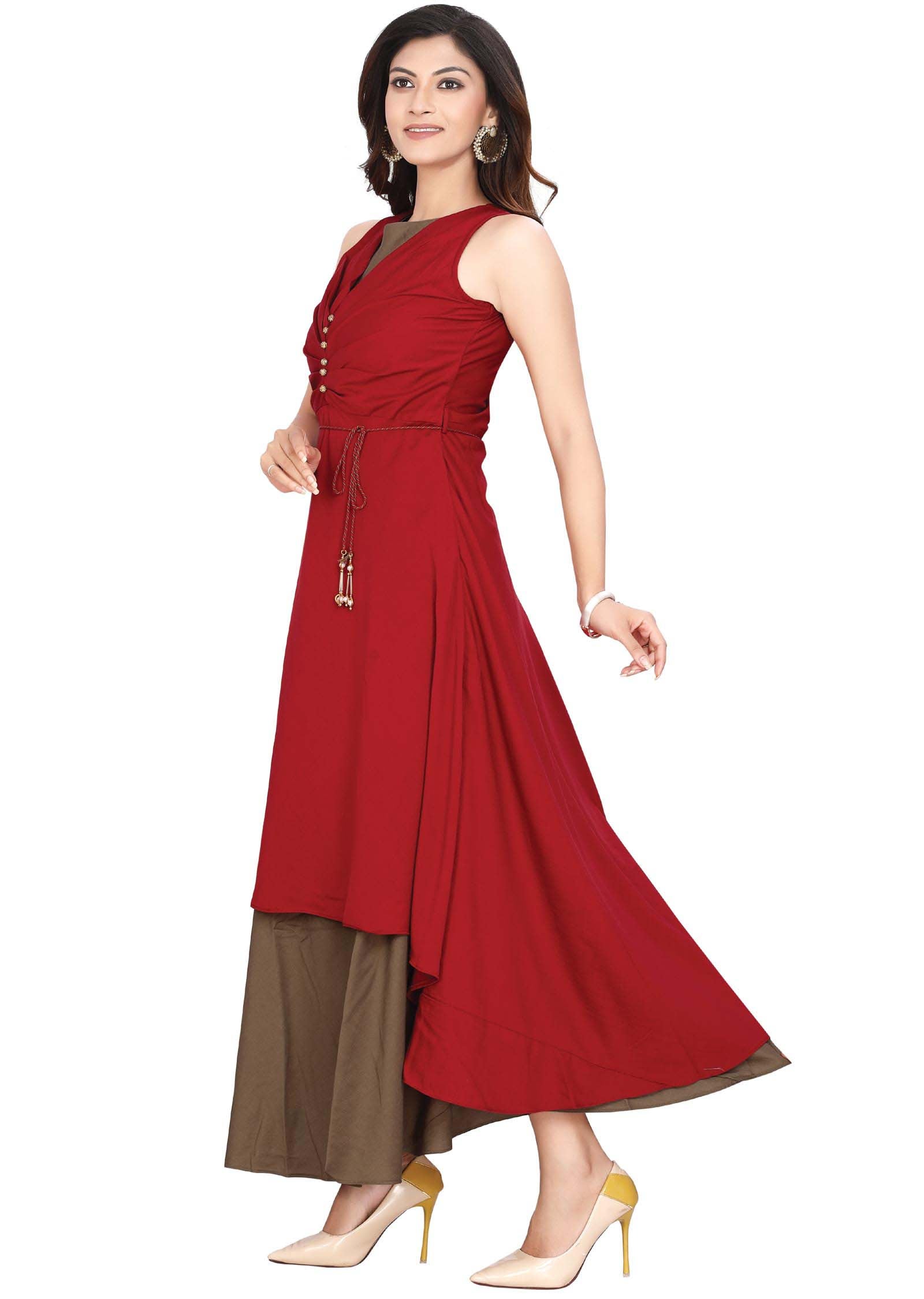 Maroon Silk Kurti