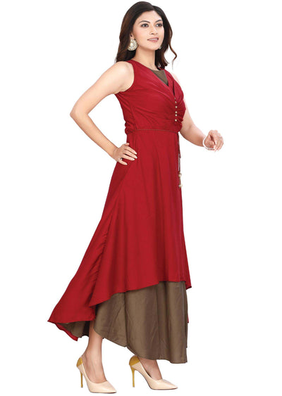 Maroon Silk Kurti