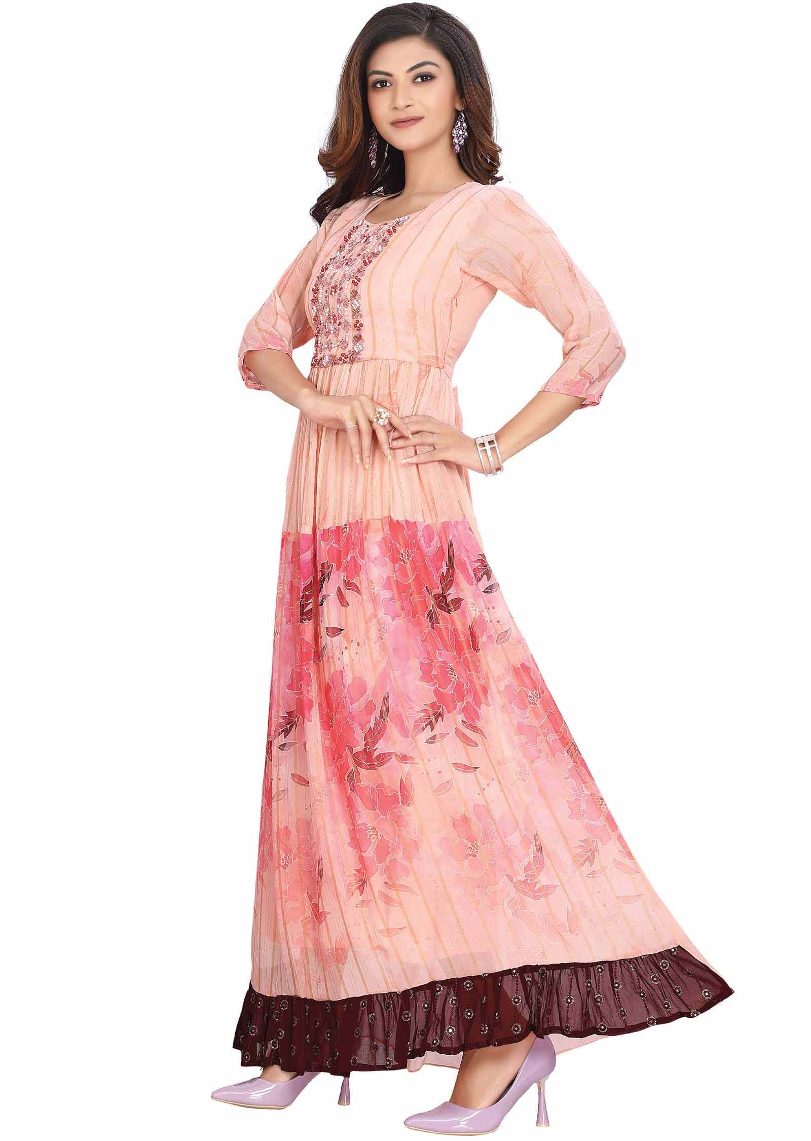 Pink Georgette Kurti