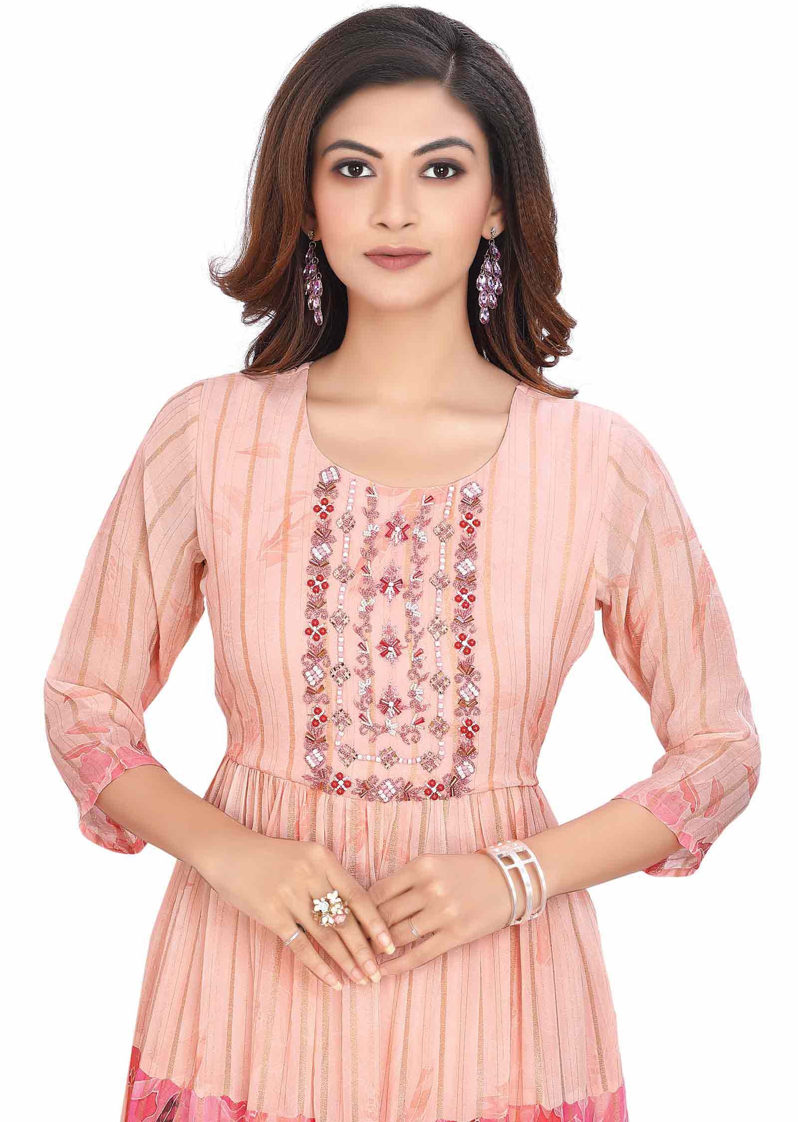 Pink Georgette Kurti