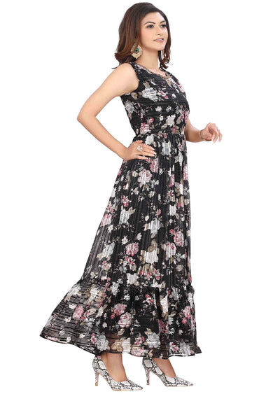 Black Georgette Printed Kurti