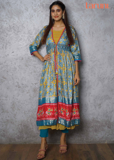 Yellow Georgette Kurti Full Length