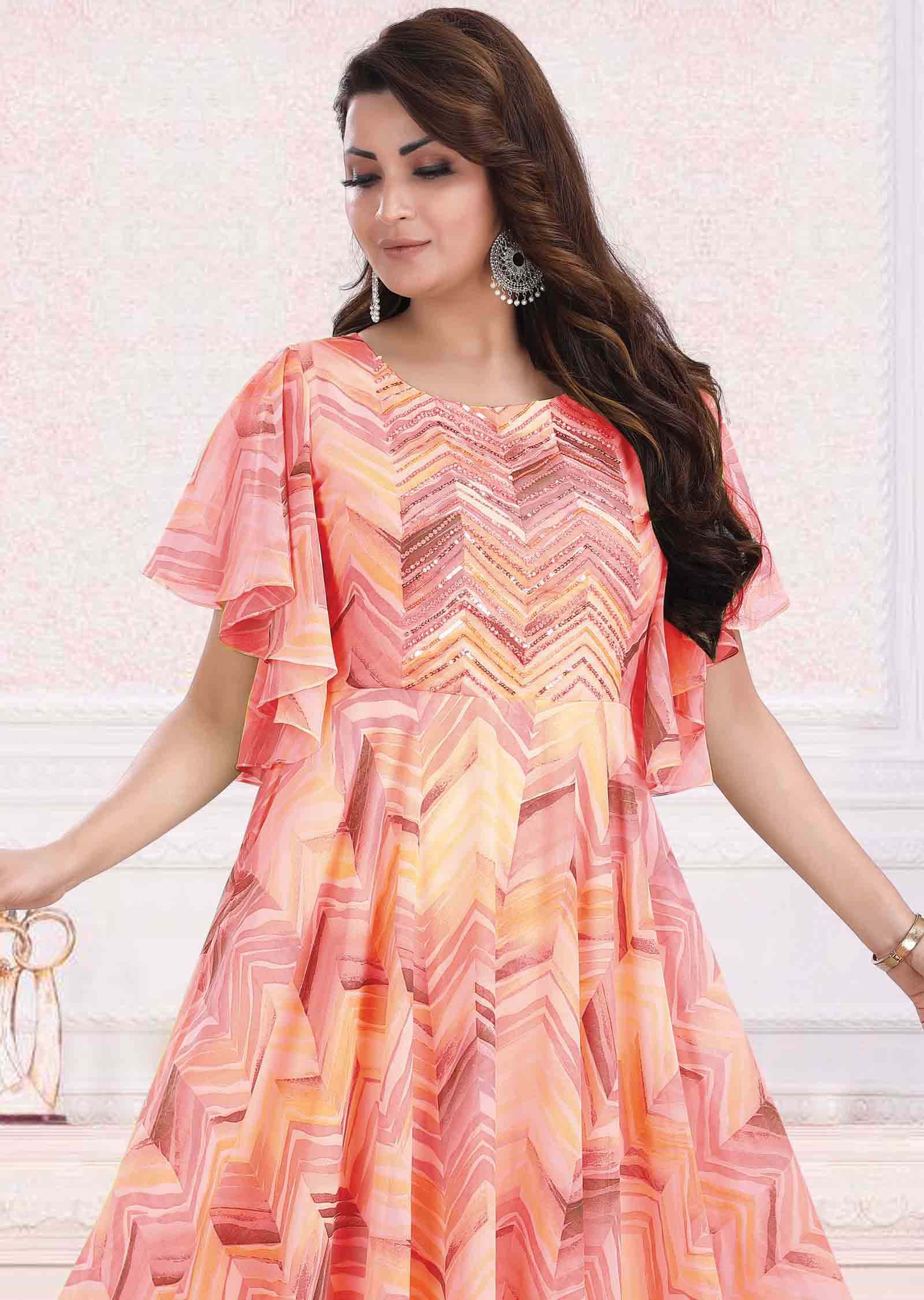 Orange Georgette Kurti