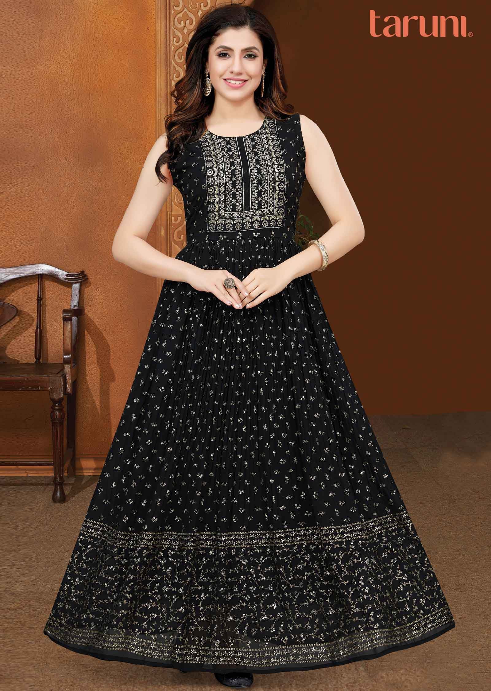 Black Georgette Kurti Full Length